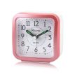Wholesale Ravel Mini Bedside Quartz Alarm Clock- Pink/White