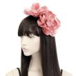 Pink Satin Aliceband With Double Flower - 0.5cm Wide
