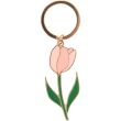Pink Tulip Floral Keyring