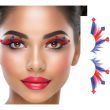 Playing Card Design False Eyelashes - Red & Blue