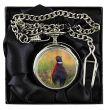 Wholesale Grouse Bird Pocket Watch with Chain - Silver