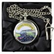 Wholesale Flying Scotsman Print Pocket Watch with Chain - Silver