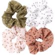 Polka Dot Print Fabric Hair Scrunchie - Assorted - 10cm