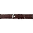Brown Premium Matte Leather Alligator Grain Watch Straps with Contrast Stitch - 22mm