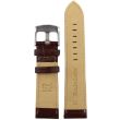 Brown Premium Matte Leather Alligator Grain Watch Straps with Contrast Stitch - 22mm