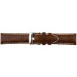 Brown Premium Matte Leather Alligator Grain Watch Straps with Contrast Stitch - 18mm