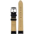 Black Premium Matte Leather Alligator Grain Watch Straps with Contrast Stitch - 18mm