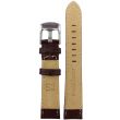 Brown Premium Matte Leather Alligator Grain Watch Straps with Contrast Stitch - 18mm