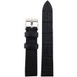 Black Premium Leather Croc Grain Padded Watch Strap - 18mm