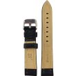 Black Premium Leather Croc Stitched Watch Strap - 20mm