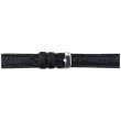 Black Premium Leather Croc Stitched Watch Strap - 20mm