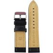 Black Premium Leather Croc Grain Padded Watch Strap - 24mm