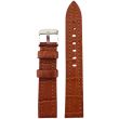 Tan Premium Leather Croc Stitched Watch Straps - 18mm