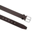 Primehide Men’s Full Grain Leather Belt with Screw Gunmetal Buckle 35mm Wide - Brown (Medium)