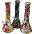 Printed Glass Waterpipe - Assorted Design & Colour (12.4inch)