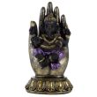 Purple, Gold & Black Ganesh in Hand 20.5cm 