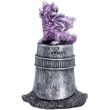 Purple Dragon Perched on Knight Helmet Figurine – 12.7cm