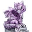 Purple Dragon Perched on Knight Helmet Figurine – 12.7cm