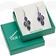 Purple Paua Shell Articulated Diamond Hook Earrings