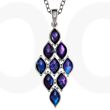 Purple Paua Shell Articulated Diamond Pendant Necklace