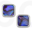 Purple Paua Shell Square Stud Earrings
