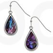 Purple Paua Shell Teardrop Hook Earrings