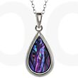 Purple Paua Shell Teardrop Pendant Necklace