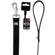 Pyramid Design Leather Lead - Black (40'')