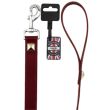 Pyramid Design Leather Lead - Red (40'')