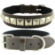 Pyramid Staffordshire Bull Terrier Leather Collar-Brown(22-25'')