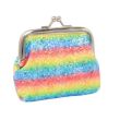 Wholesale Rainbow Glitter Sequin Clasp Purse-9x7cm