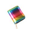 Wholesale Ladies Metallic Rainbow Zip Coin Purse