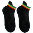 Rasta Stripes Black Trainer Socks