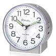 Ravel Mid Sized Bedside Quartz Alarm Clock - Silver 