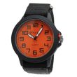 Ravel Men's Velcro Strap Watch  - Orange/Black 