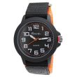 Ravel Men's Velcro Strap Watch  - Orange/Black 