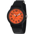 Ravel Men's Velcro Strap Watch  - Orange/Black 