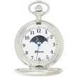 Ravel Polished Moon Design Pocket Watch - Silver