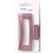 Rectangle Cut Out Hair Clamp with Gold Stud Detail - Assorted - 8.5cm