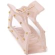 Rectangle Cut Out Hair Clamp with Gold Stud Detail - Assorted - 8.5cm