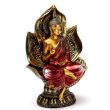 Red & Gold Thai Buddha Seated Lotus 21cm