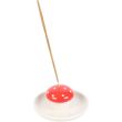 Red Mushroom Ceramic Incense Stick Holder