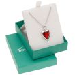 Red Paua Shell Heart Locket Pendant Necklace