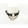 Leather Choker With Ring & Chain 