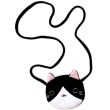 Wholesale Round Soft Fabric Cat Face Shaped Purse With Strap 