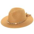 Unisex Straw Fedora hat With a Shell Band - Assorted Colour & Sizes 
