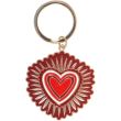 Sacred Heart Design Keyring with Gold-Tone Detail