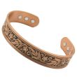 Wholesale Magnetic Copper Bangle - Flower Design (One Size) 