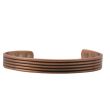Wholesale Magnetic Copper Bangle - Threaded Striped Design (One Size) 