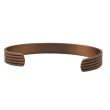 Wholesale Magnetic Copper Bangle - Threaded Striped Design (One Size) 